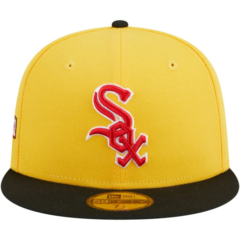 Chicago White Sox Grilled 59FIFTY Fitted Hat - Yellow/Black | New Era