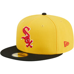 Chicago White Sox Grilled 59FIFTY Fitted Hat - Yellow/Black | New Era