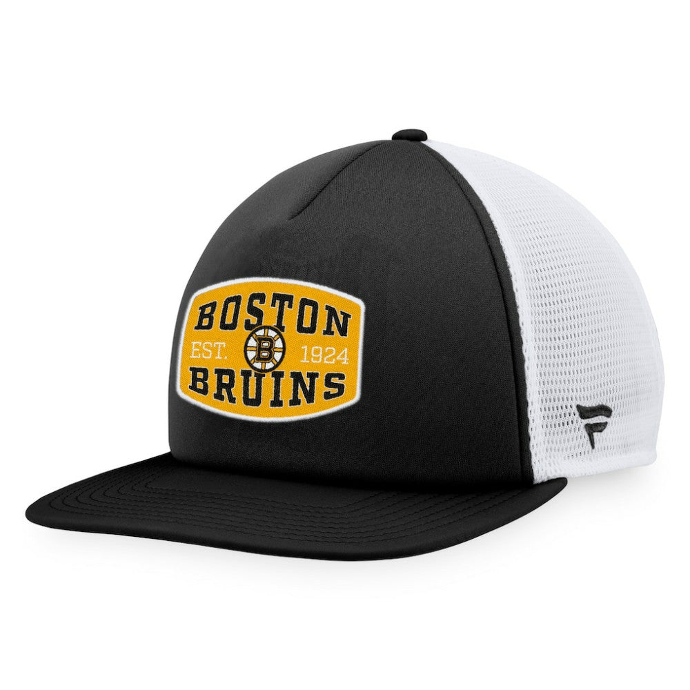 Boston Bruins Fanatics Foam Front Patch Trucker Snapback Hat