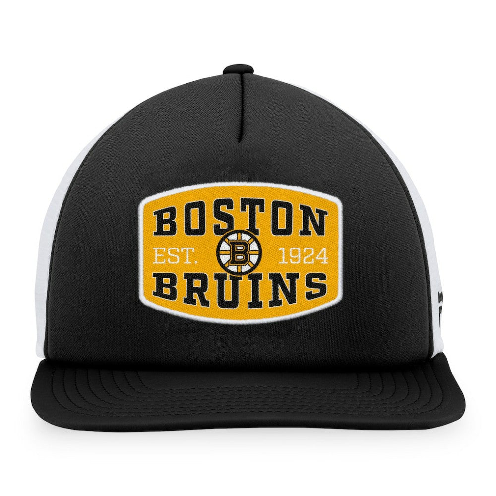Boston Bruins Fanatics Foam Front Patch Trucker Snapback Hat