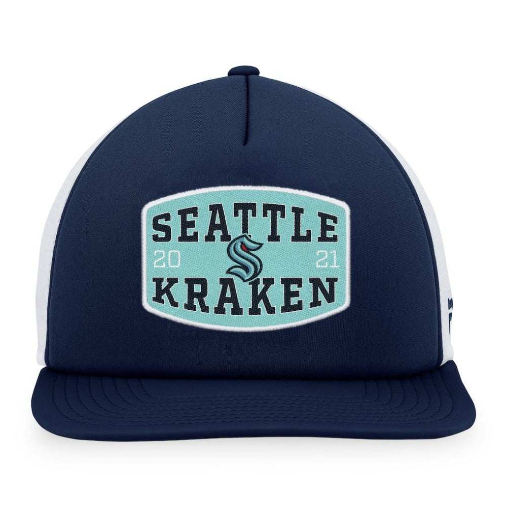 Seattle Kraken Fanatics Foam Front Patch Trucker Snapback Hat