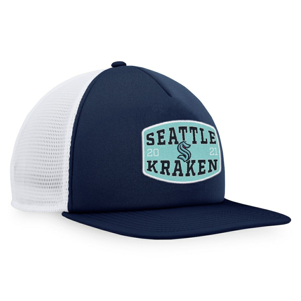Seattle Kraken Fanatics Foam Front Patch Trucker Snapback Hat