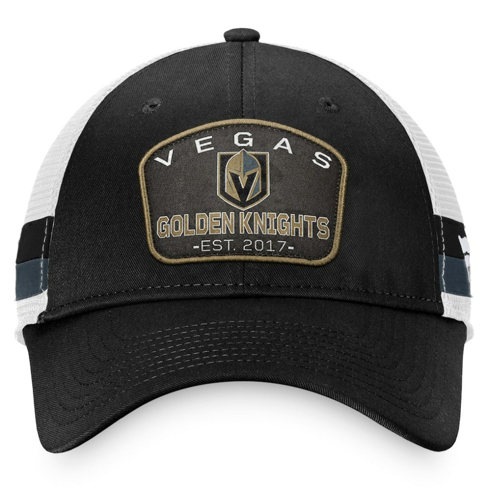 Vegas Golden Knights Fanatics Fundamental Striped Trucker Adjustable Hat