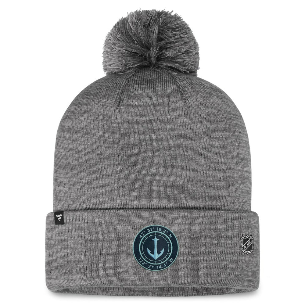 Seattle Kraken Fanatics Authentic Pro Home Ice Cuffed Knit Hat with Pom
