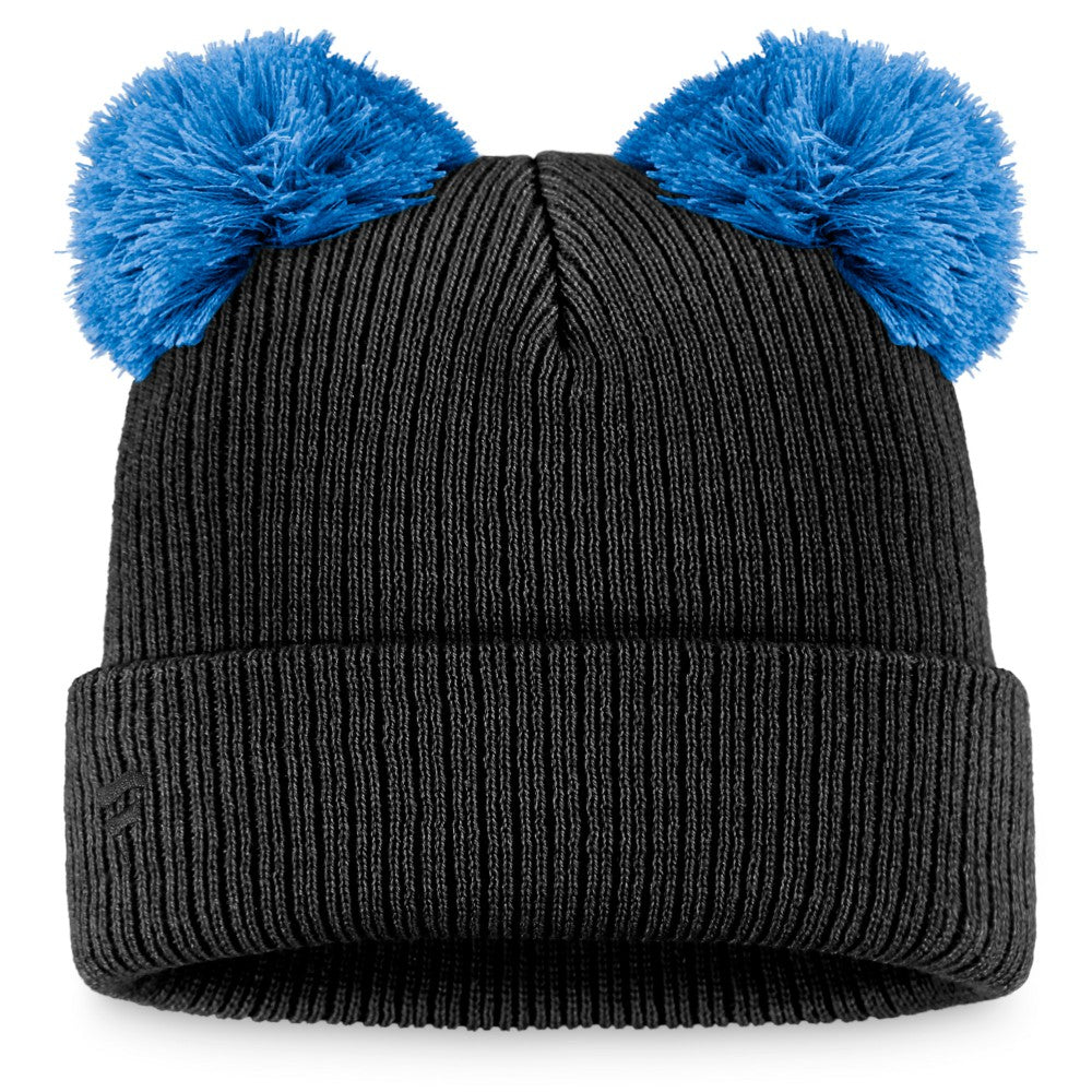 Miami Marlins Women's Double Pom Cuffed Knit Hat - Black/Blue