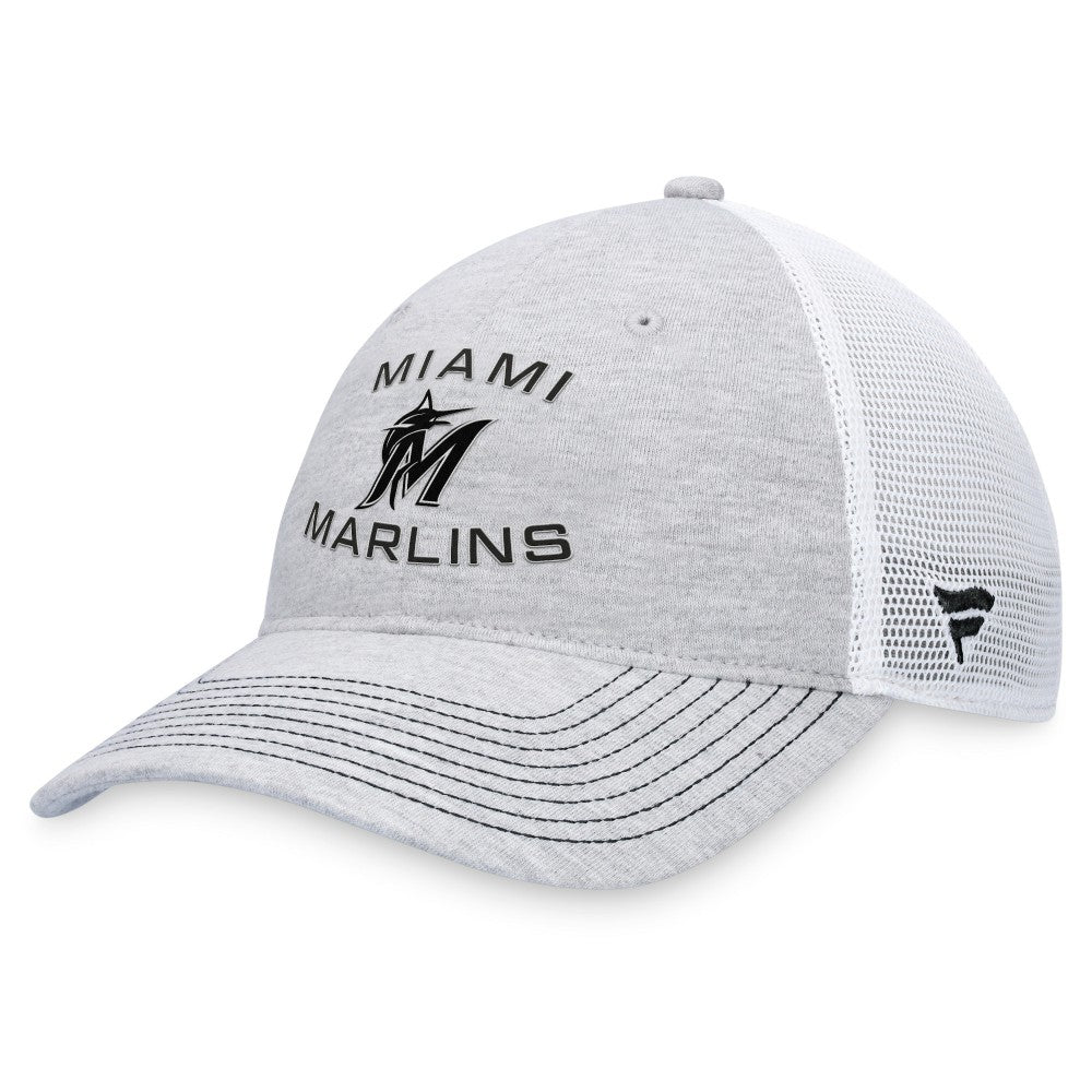 Miami Marlins Trucker Adjustable Hat - Gray