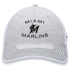 Miami Marlins Trucker Adjustable Hat - Gray