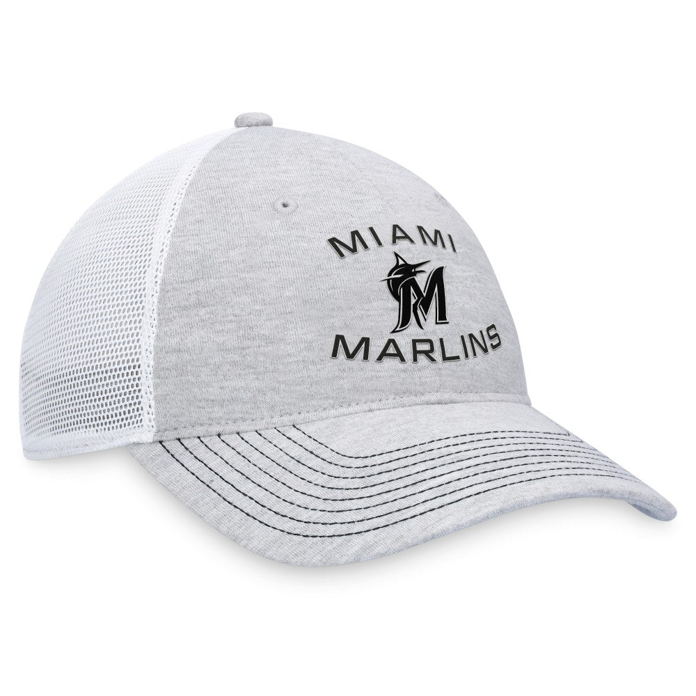 Miami Marlins Trucker Adjustable Hat - Gray