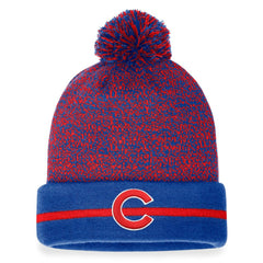 Chicago Cubs Space-Dye Cuffed Knit Hat with Pom - Royal/Red