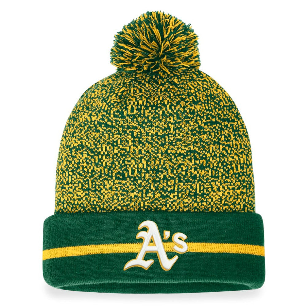 Athletics Space-Dye Cuffed Knit Hat with Pom - Green/Gold