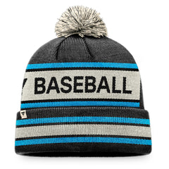 Miami Marlins Hometown Slogan Cuffed Knit Hat with Pom - Black/Natural