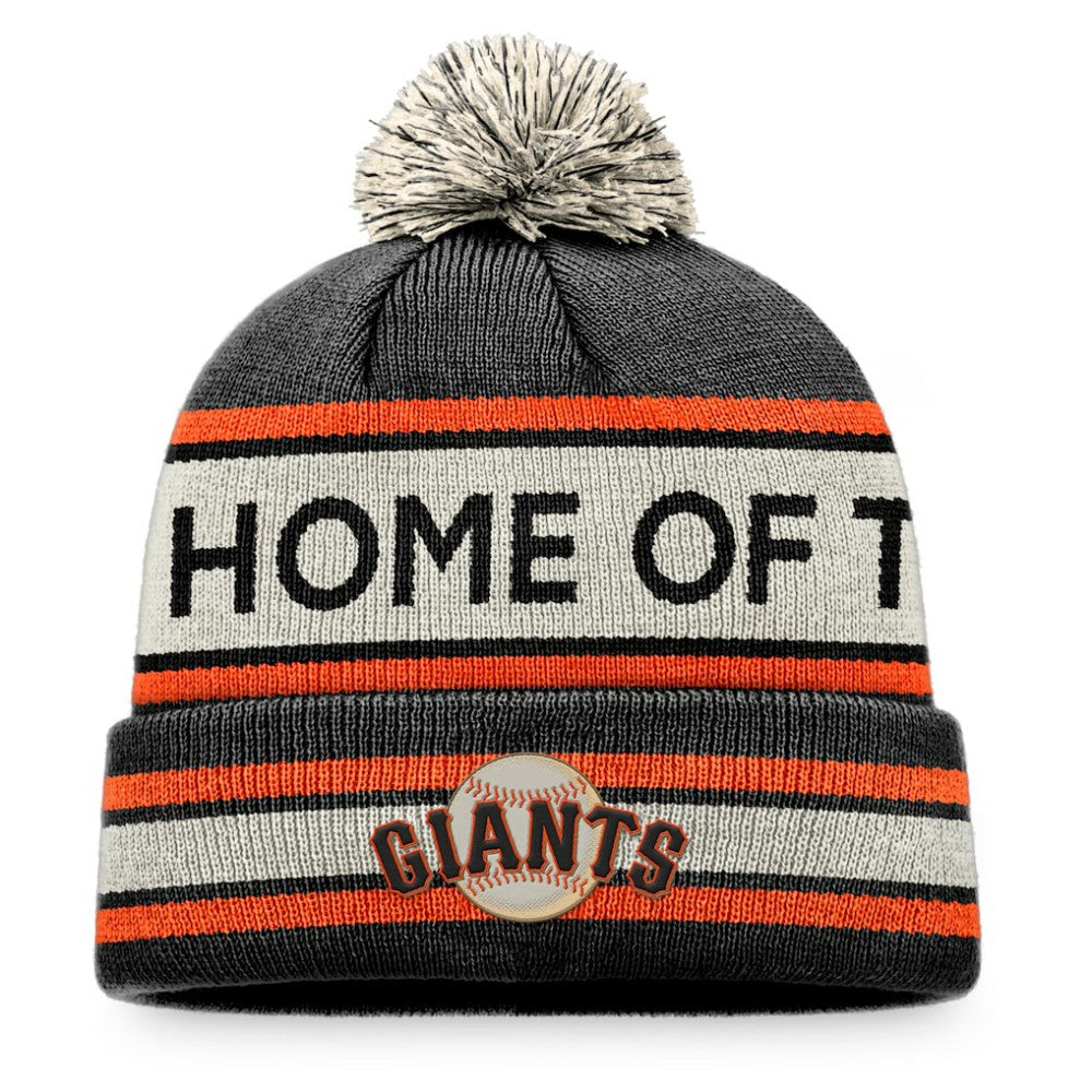 San Francisco Giants Hometown Slogan Cuffed Knit Hat with Pom - Black/Natural
