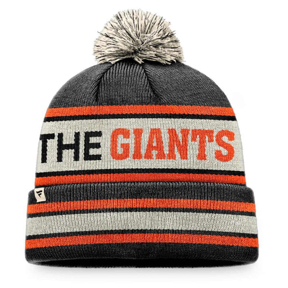 San Francisco Giants Hometown Slogan Cuffed Knit Hat with Pom - Black/Natural