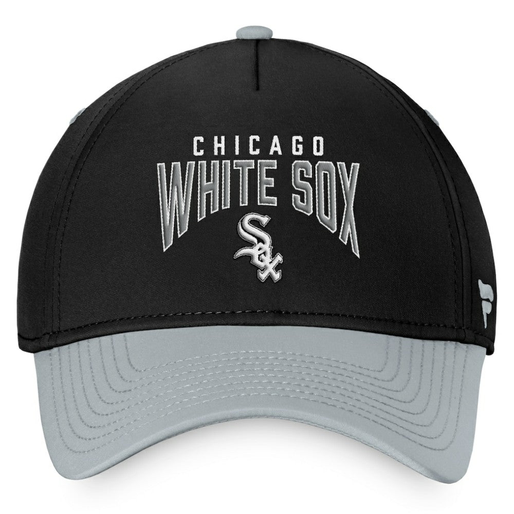 Chicago White Sox Stacked Logo Flex Hat - Black/Gray
