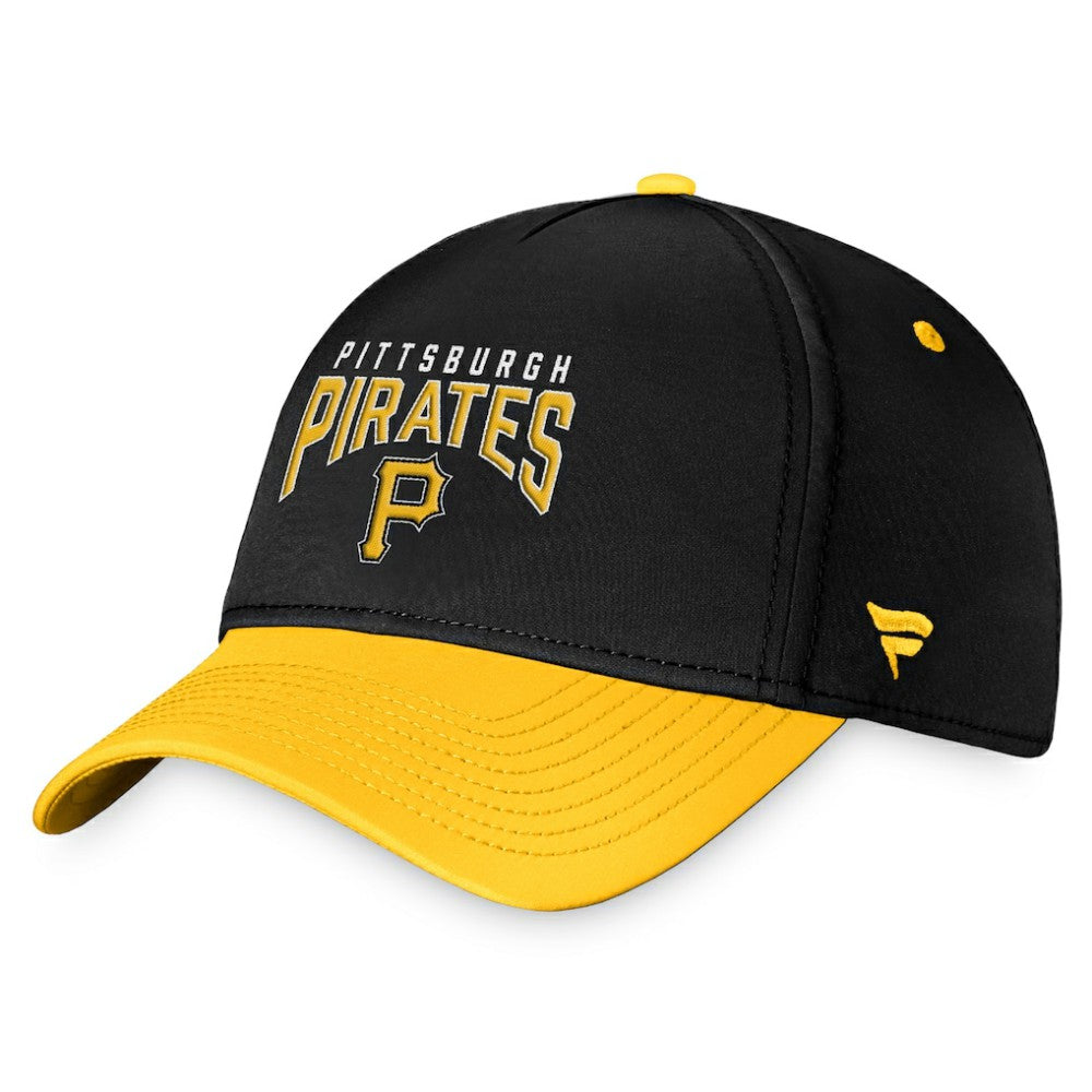 Pittsburgh Pirates Stacked Logo Flex Hat - Black/Yellow