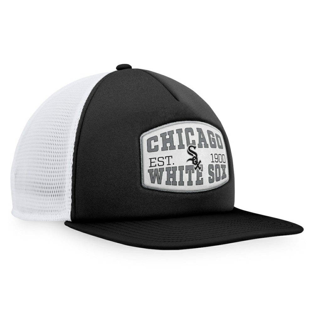 Chicago White Sox Foam Front Patch Trucker Snapback Hat - Black