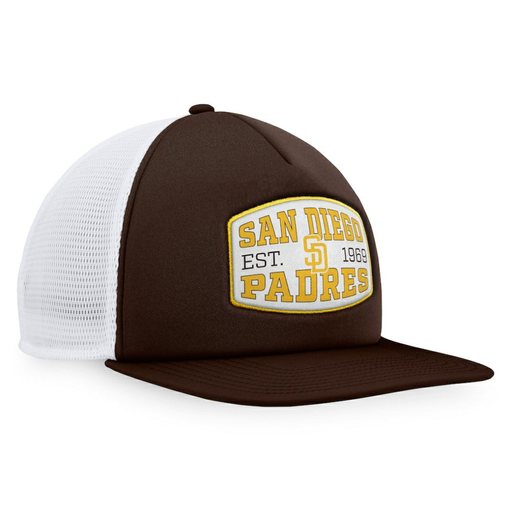 San Diego Padres Foam Front Patch Trucker Snapback Hat - Brown