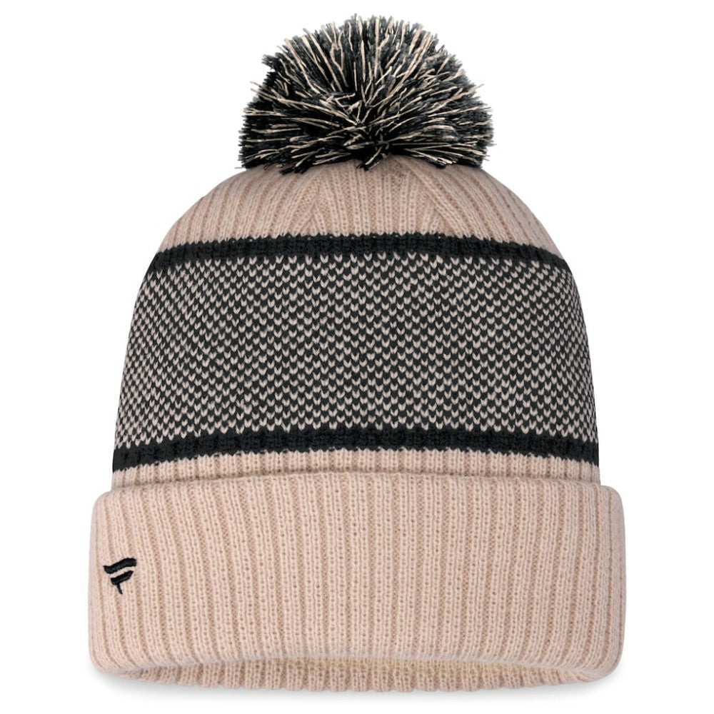 Pittsburgh Pirates Women's Cuffed Knit Hat with Pom - Natural/Black