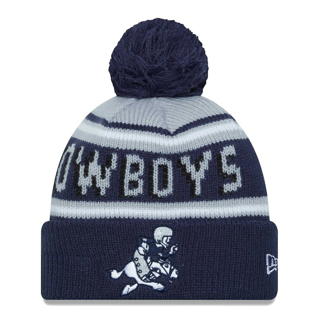 NFL Dallas Cowboys Youth Gridiron Classics Main Cuffed Knit Hat with Pom