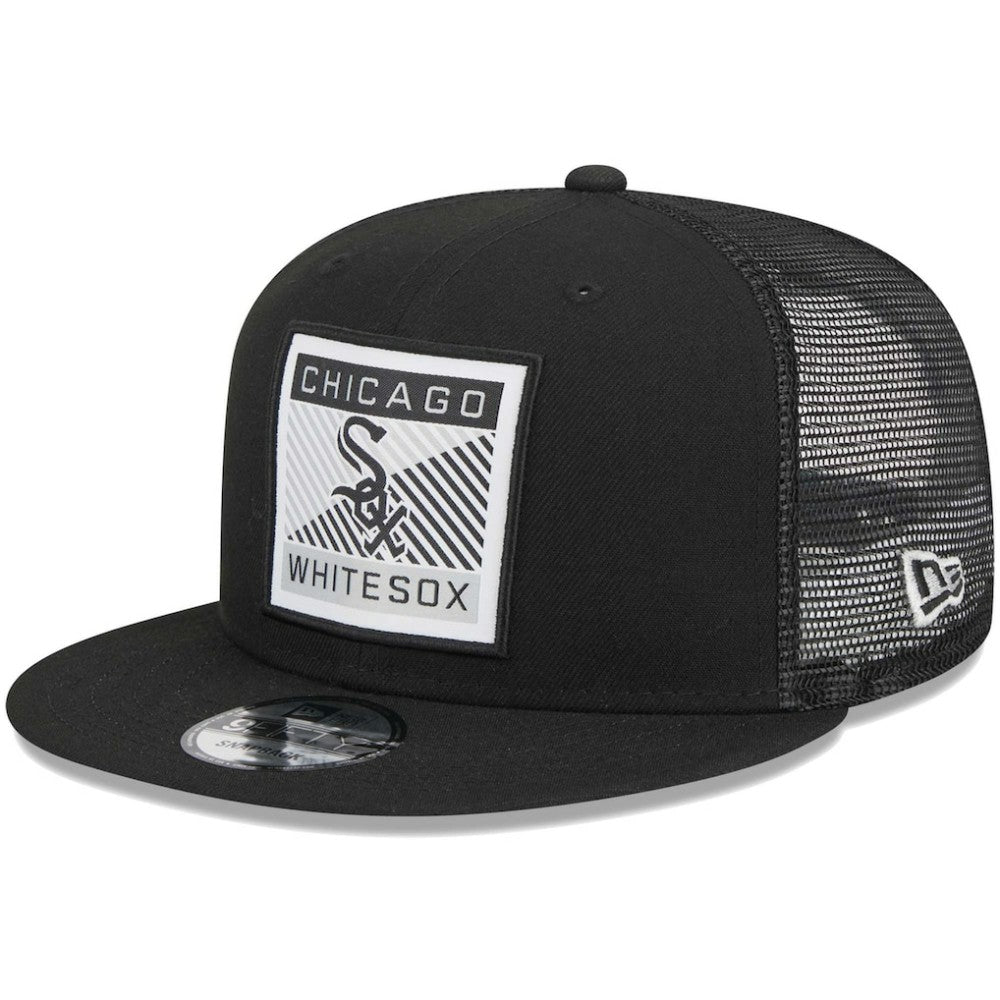 Chicago White Sox Scratch Squared Trucker 9FIFTY Snapback Hat - Black | New Era