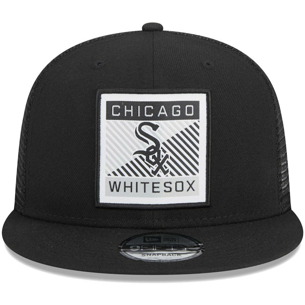 Chicago White Sox Scratch Squared Trucker 9FIFTY Snapback Hat - Black | New Era