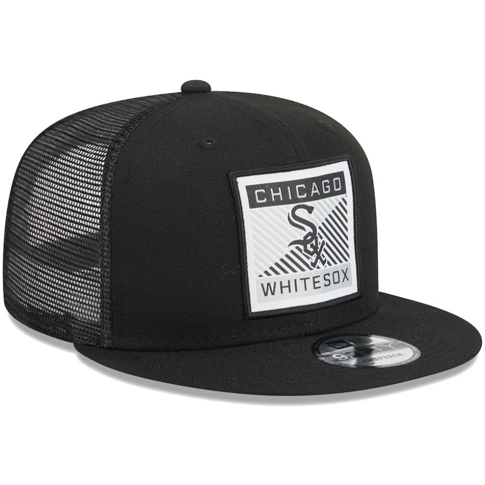 Chicago White Sox Scratch Squared Trucker 9FIFTY Snapback Hat - Black | New Era