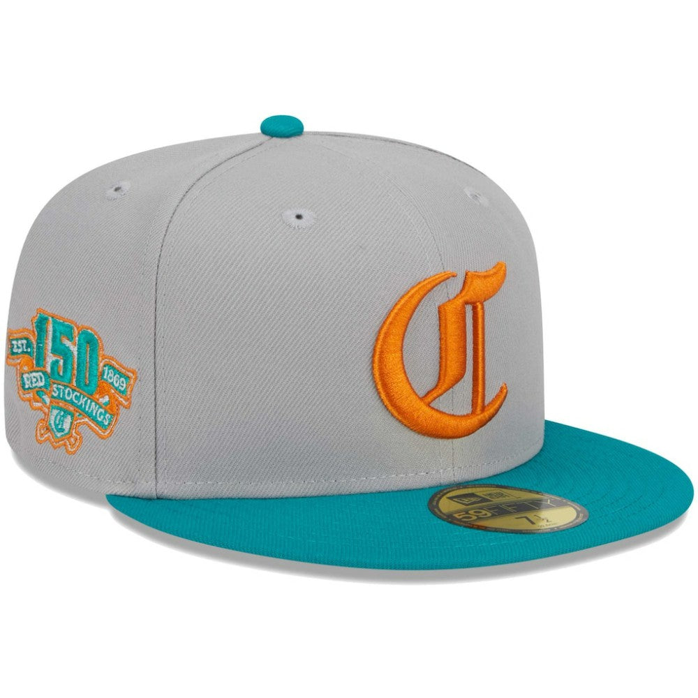 Cincinnati Reds  59FIFTY Fitted Hat - Gray/Teal | New Era