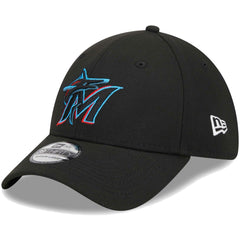 Miami Marlins Logo 39THIRTY Flex Hat - Black | New Era