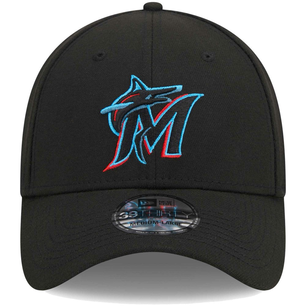 Miami Marlins Logo 39THIRTY Flex Hat - Black | New Era