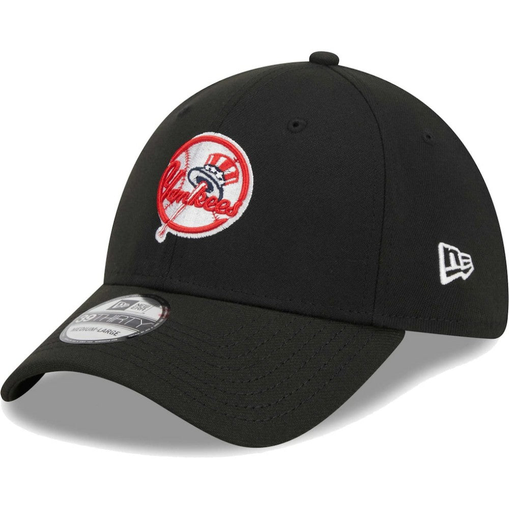 New York Yankees Logo 39THIRTY Flex Hat - Black | New Era