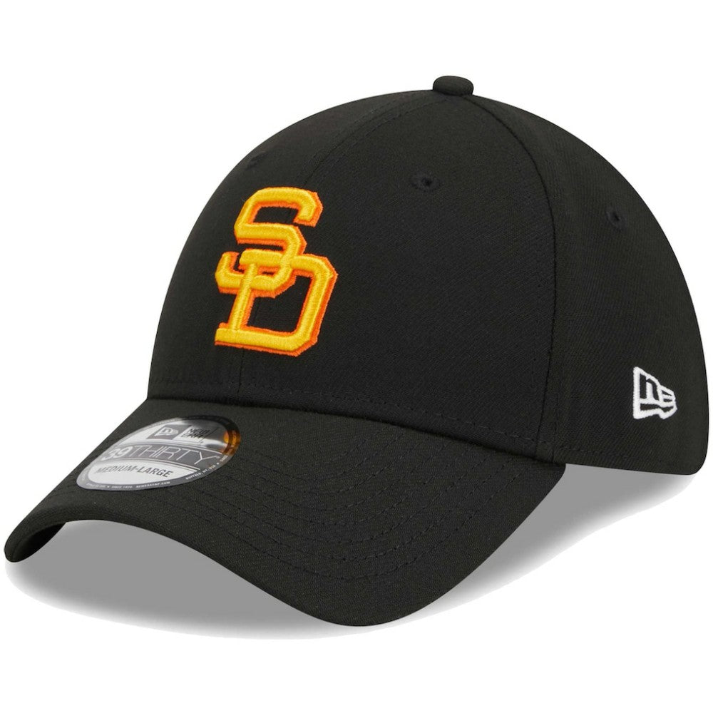 San Diego Padres Logo 39THIRTY Flex Hat - Black | New Era