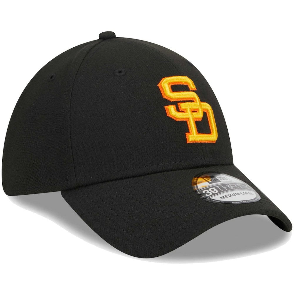 San Diego Padres Logo 39THIRTY Flex Hat - Black | New Era