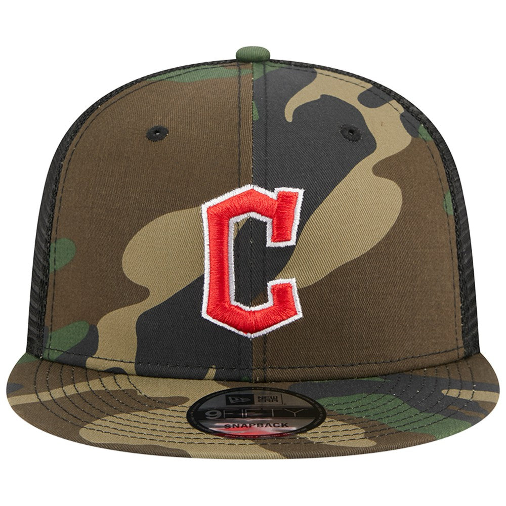 Cleveland Guardians Woodland Camo Trucker 9FIFTY Snapback Hat - Camo | New Era
