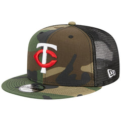 Minnesota Twins Woodland Camo Trucker 9FIFTY Snapback Hat - Camo | New Era