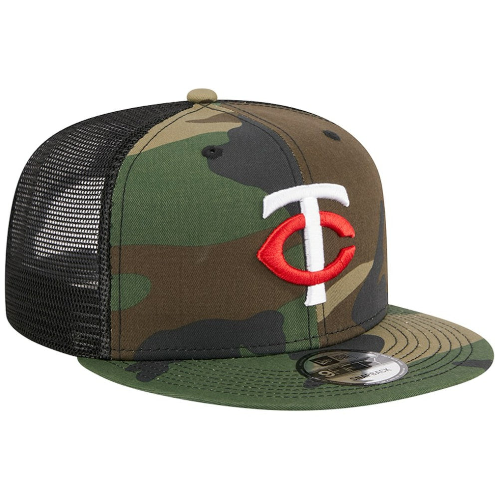 Minnesota Twins Woodland Camo Trucker 9FIFTY Snapback Hat - Camo | New Era