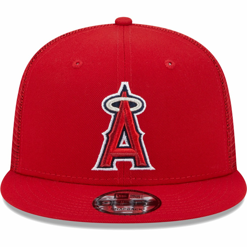 Los Angeles Angels Team Color Trucker 9FIFTY Snapback Hat - Red | New Era