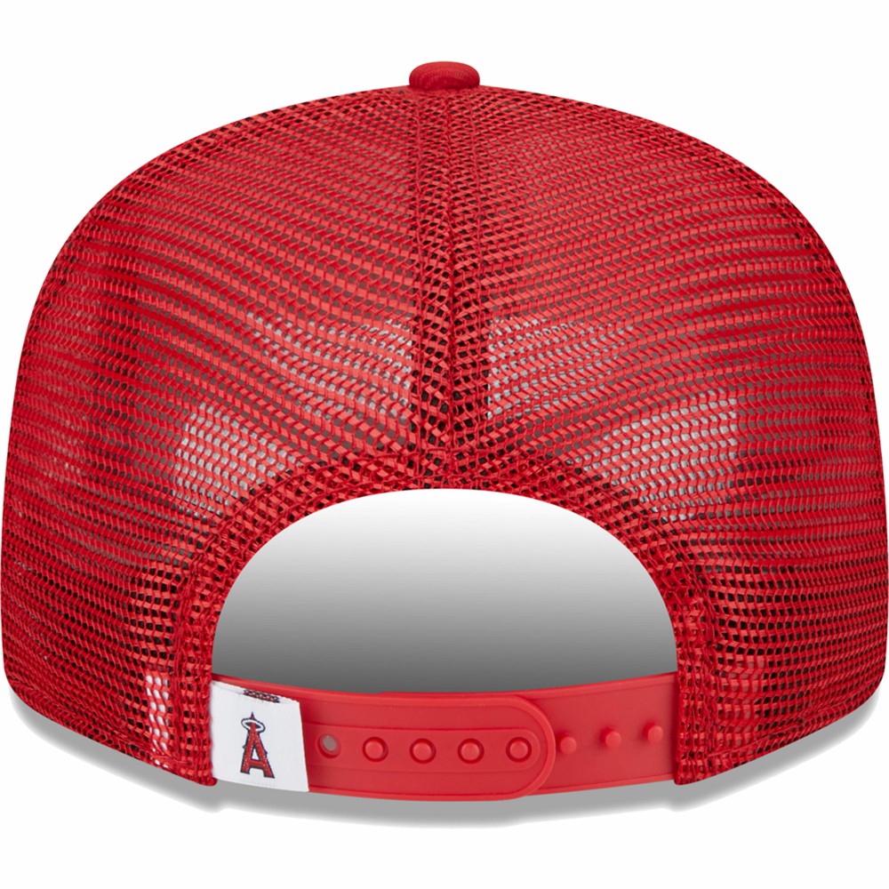Los Angeles Angels Team Color Trucker 9FIFTY Snapback Hat - Red | New Era