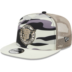 San Francisco Giants Chrome Camo A-Frame 9FIFTY Trucker Snapback Hat - White | New Era