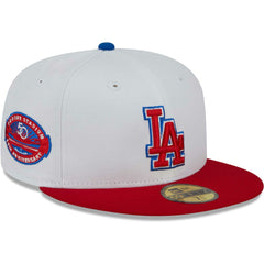Los Angeles Dodgers Undervisor 59FIFTY Fitted Hat - White/Red | New Era