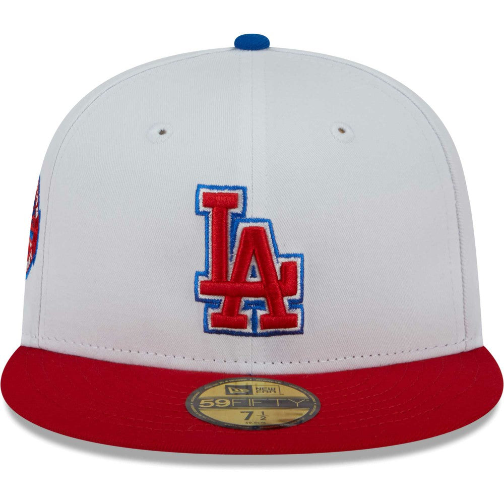 Los Angeles Dodgers Undervisor 59FIFTY Fitted Hat - White/Red | New Era