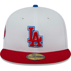 Los Angeles Dodgers Undervisor 59FIFTY Fitted Hat - White/Red | New Era