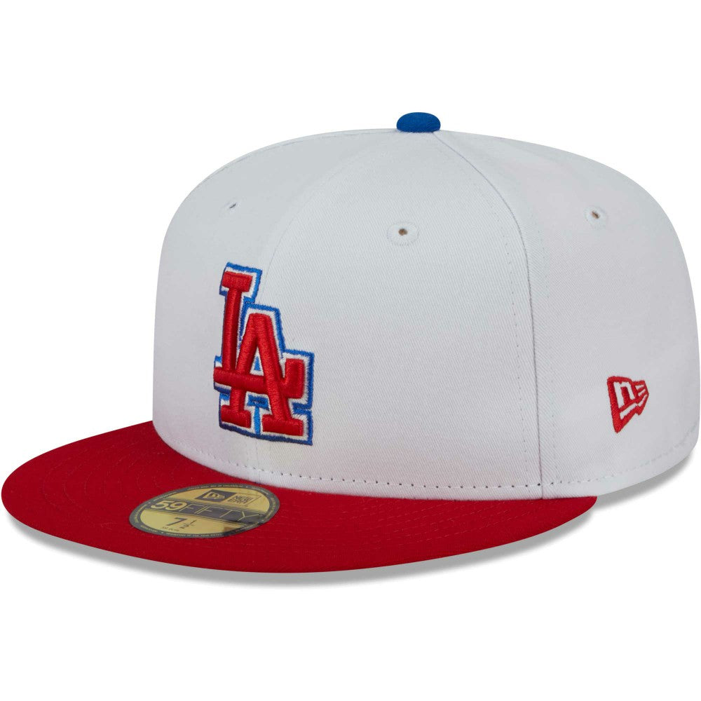 Los Angeles Dodgers Undervisor 59FIFTY Fitted Hat - White/Red | New Era