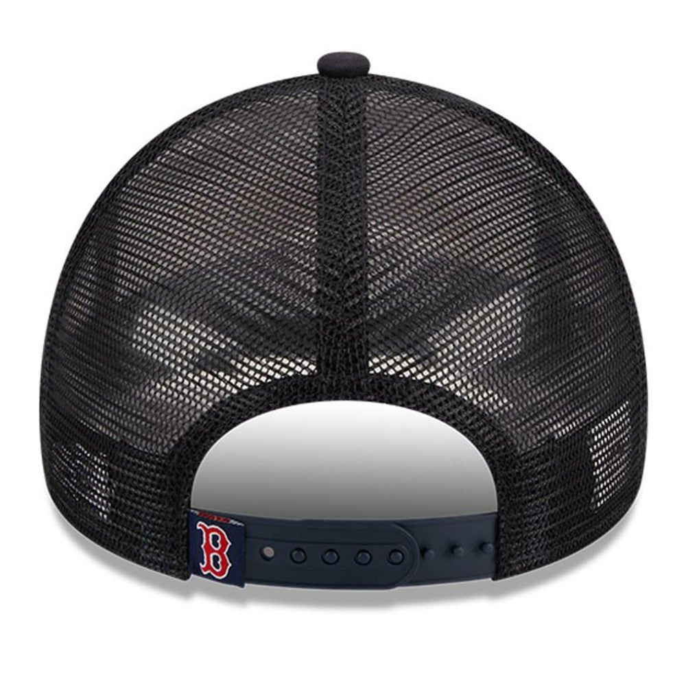 Boston Red Sox Stacked A-Frame Trucker 9FORTY Adjustable Hat - White/Navy | New Era