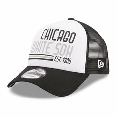 Chicago White Sox Stacked A-Frame Trucker 9FORTY Adjustable Hat - White/Black | New Era