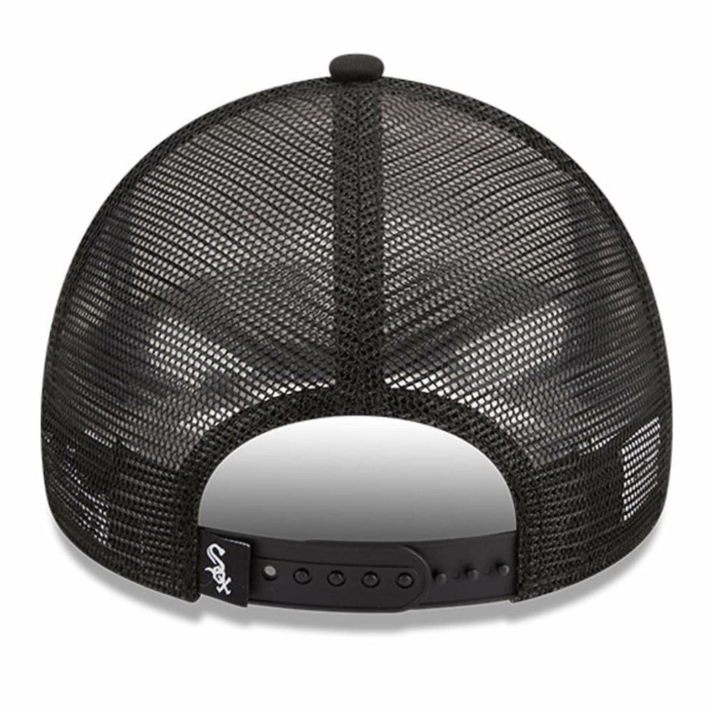Chicago White Sox Stacked A-Frame Trucker 9FORTY Adjustable Hat - White/Black | New Era