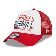 Los Angeles Angels Stacked A-Frame Trucker 9FORTY Adjustable Hat - White/Red | New Era