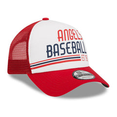 Los Angeles Angels Stacked A-Frame Trucker 9FORTY Adjustable Hat - White/Red | New Era