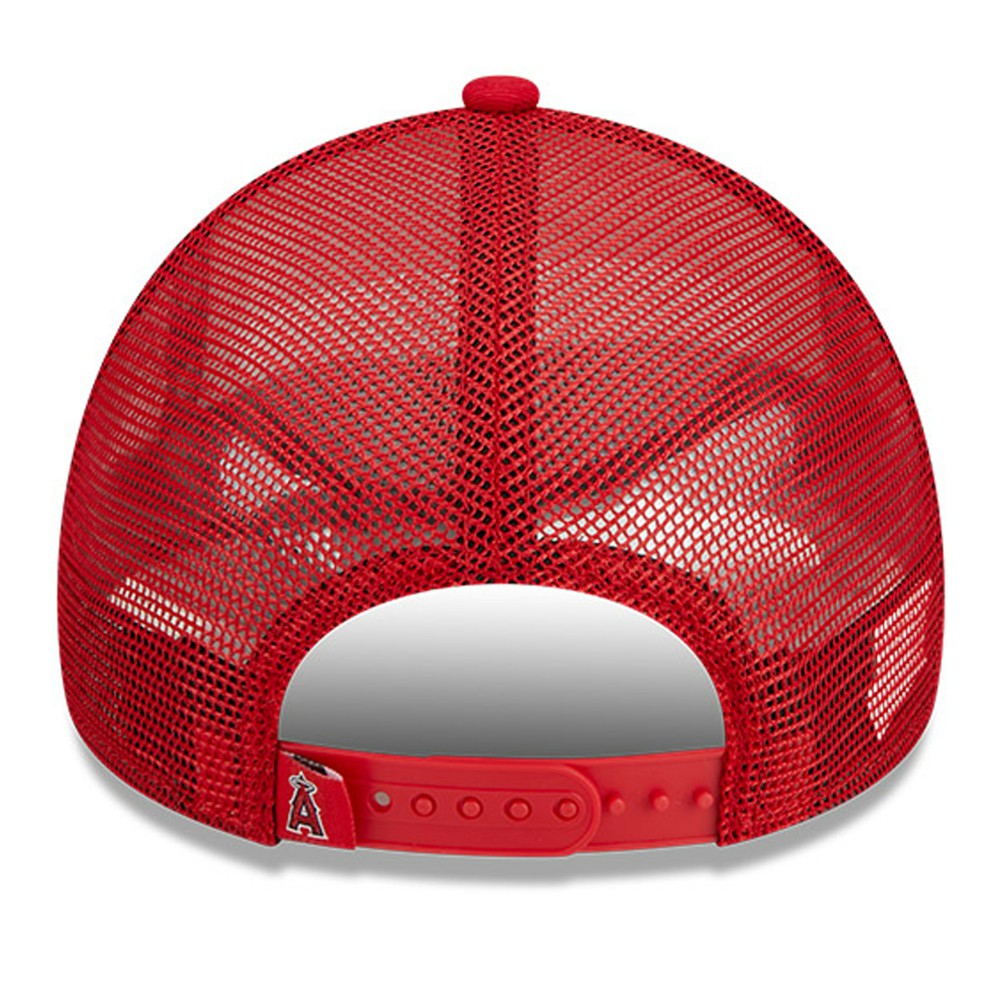 Los Angeles Angels Stacked A-Frame Trucker 9FORTY Adjustable Hat - White/Red | New Era