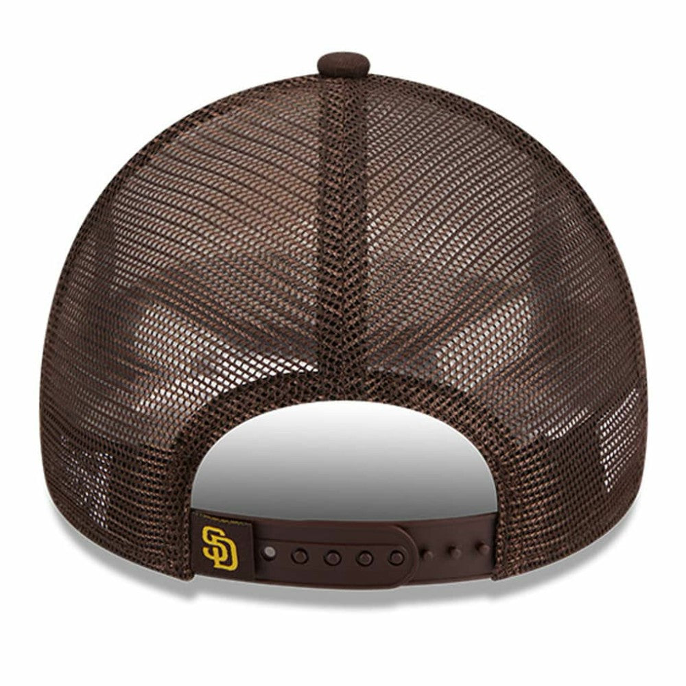 San Diego Padres Stacked A-Frame Trucker 9FORTY Adjustable Hat - White/Brown | New Era