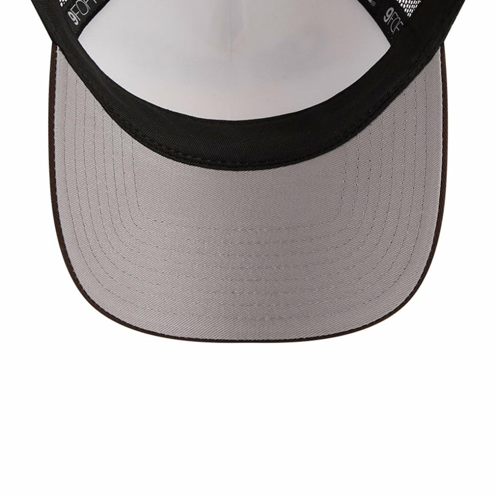 San Diego Padres Stacked A-Frame Trucker 9FORTY Adjustable Hat - White/Brown | New Era